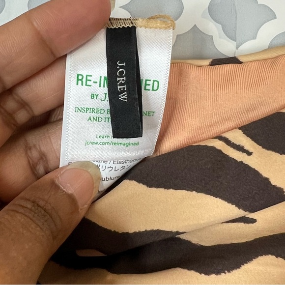 NWT J. Crew Curved Waist Cheeky Bikini Bottom in Zebra Stripe - Picture 7 of 9